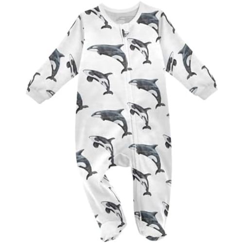 vvfelixl Flying Corgi Dog Baby Sleepers For Girl Boys Newborn Baby Play One-Piece Footies For 0-24 Months White