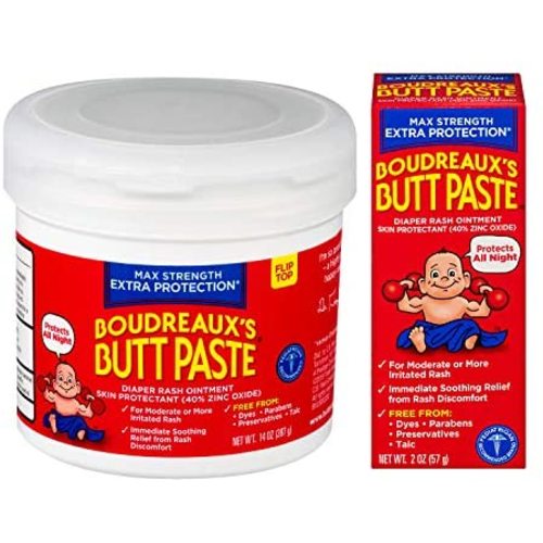 Boudreaux's Butt Paste Maximum Strength Diaper Rash Ointment, 2 oz & 14 oz Bundle - Combo 1