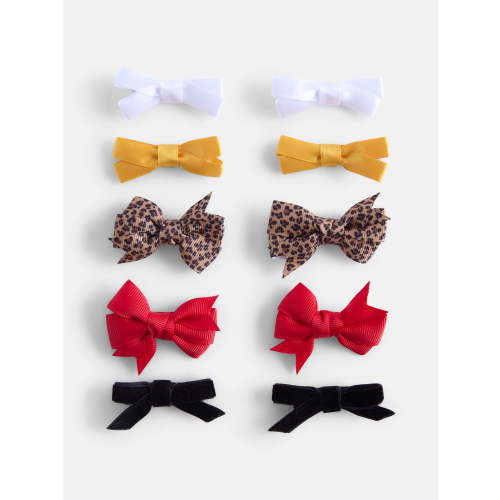 Wonder Nation Girls Mini Hair Bows, 10-Pack, Multi