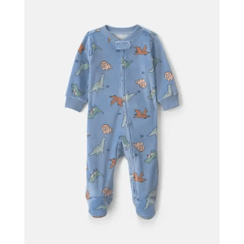 Baby Boy Dinosaur 2-Way Zip Sleep & Play Pajamas - Blue | Carter's