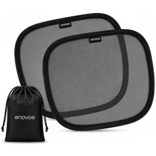 Enovoe Car Window Shades for Baby 2-Pack - 21" x 14" Inches Sun Shade Blocker, Cling Glare Shield and UV Rays Protection for Your Child - Side Windows Screens for SUV- Mesh Window Shades for car Baby
