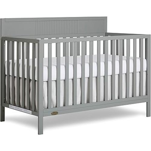 Dream On Me Ivy 5-in-1 Convertible Full-Size Baby Crib in Seagrass, GreenGuard Gold & JPMA Certified, 3 Mattress Heights, Converts to Toddler, Day & Full-Size Bed, Safe & Stylish Nursery