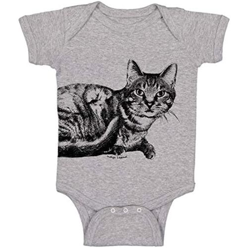 Indigo Legend Cat Baby Bodysuit – Artist-Designed Print, Hand Screen-Printed in the USA, Limited Edition Small-Batch