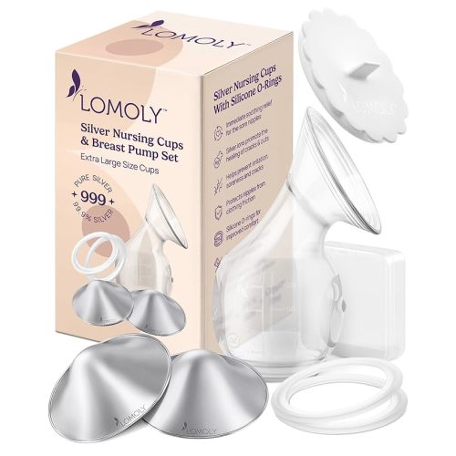 Silver Nursing Cups and Hands-Free Breast Pump