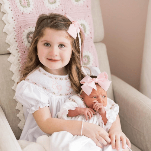 Pink Big Sister Smocked Bishop Dress – Little Bear Smocks