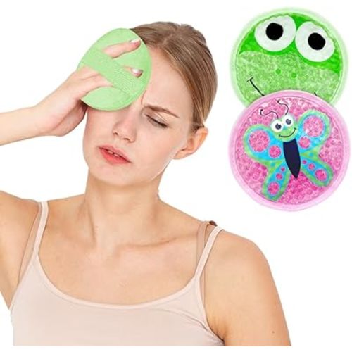 Ice Packs for Injuries Reusable 2 Packs Cold or Warm Compress Cold Packs for Injuries with Strap for Neck Head Fever Wisdom Teeth Recovery First Aid 4.9 Inch