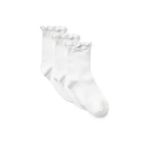 Girl White Bow Sock 3-Pack by Janie and Jack