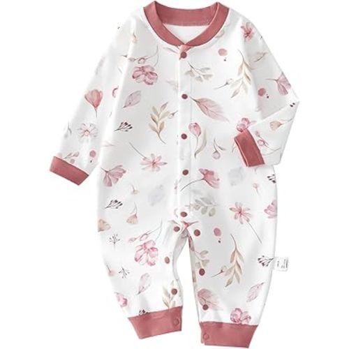 100% Organic Cotton Soft 3-24 Months Unisex Footless Newborn Baby Sleepers Pajamas Romper Boys Girls Long Sleeve