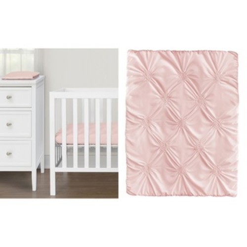 Sweet Jojo Designs Girl Baby Mini Crib Bedding Set - Harper Pink 3pc