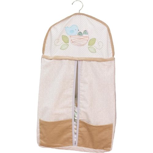 Nesting Birdies Diaper Stacker - Rustic, Beige, 2 Compartments, Holds 72 Small Diapers