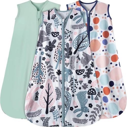 GUNTAIL Newborn Sleep Sack Baby Swaddle,3-Way Adjustable Wearable Blanket,100% Rayon Cotton Swaddling sleeping bag, 3-6 Months