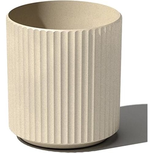 Veradek Demi Series Round Planter for Porch, Patio, Backyard | Durable Plastic-Concrete Material | Modern Décor for Tall Plants, Flowers