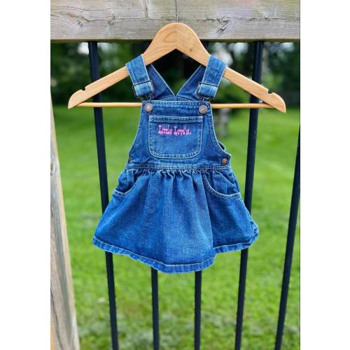 Baby Girl Little Levi&#39;s Denim Overall Dress Size 12 Months