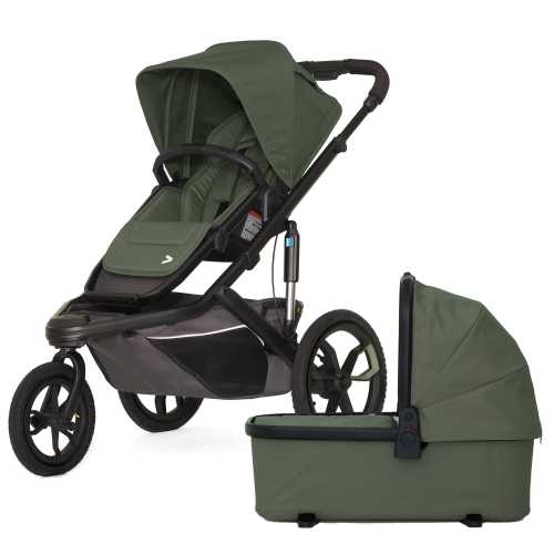 Veer Switch&Jog Luxe Stroller with Neoprene Kit + Bassinet Bundle - Green Jasper