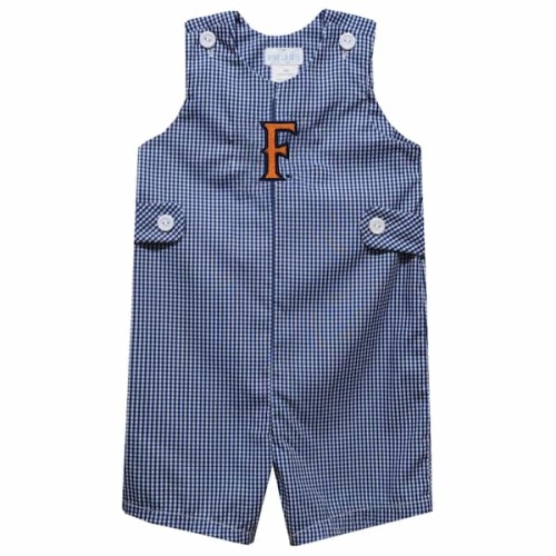 Cal State Fullerton Titans Vive La Fete Infant Gingham Jon Jon Romper - Navy