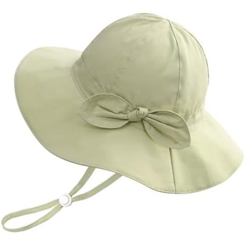 Baby Girl Sun Hat Summer Foldable Beach Hats with UPF50+ Sun Protection Wide Brim Toddler Bucket Hat Cap