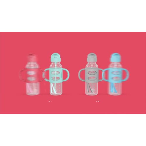 Dr. Brown's Milestones Sippy Straw Bottle with Silicone Handles - Green - 8oz