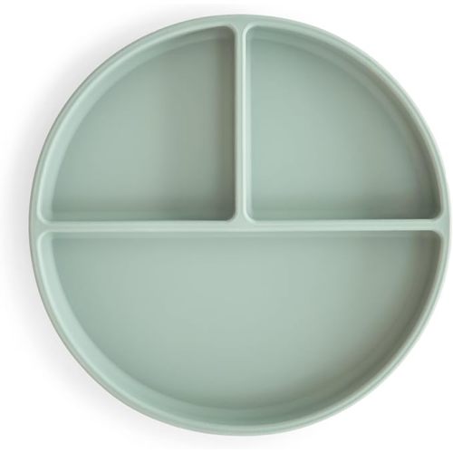mushie Silicone Suction Plate | BPA-Free Non-Slip Design (Cambridge Blue)