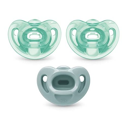 NUK Timeless Comfy Pacifier | 100% Silicone, One-Piece Design | BPA-Free, Gentle on Baby’s Skin | 5-Pack, for 6-18M