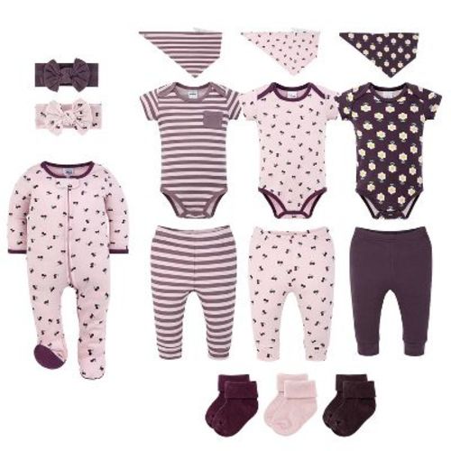 The Peanutshell Cherry Charm 15-Piece Baby Girl Clothes Set, 3-6 Months