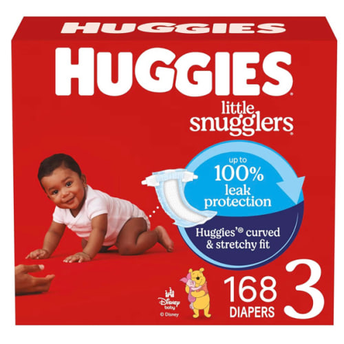 Huggies Size 3 Diapers, Little Snugglers Baby Diapers, Size 3 (16-28 lbs), 168 Count (6 Packs of 28), Packaging May Vary