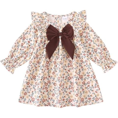 sweetabby Toddler Dress Fall Baby Girl Clothes Long Sleeve Girls Outfits