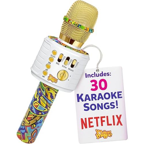 Move2Play, Kids Karaoke Microphone | Includes Bluetooth & Pre-Loaded Songs | Birthday Girls Present for All Ages, 2, 3, 4, 5+ Year Old Girls, Boys & Toddlers (Graffiti)