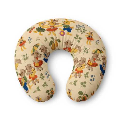 Vintage Nursery Animals Nursing Pillow Cover | Dancing Woodland Animals, Floral Print