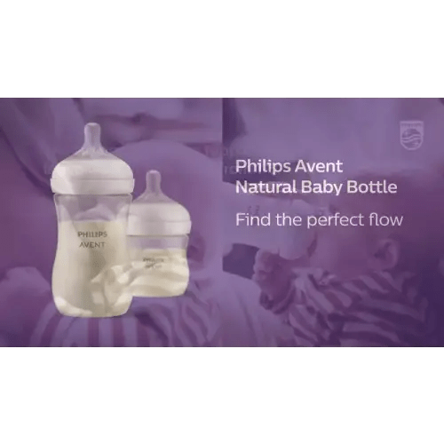 Philips Avent Glass Baby Bottle with Natural Response Nipple - 4oz/3pk