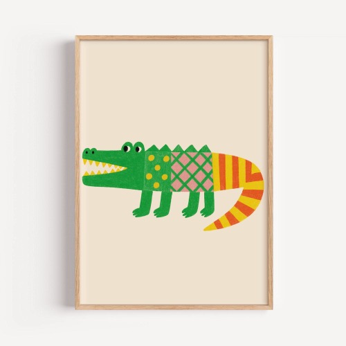 Colorful Crocodile Print: Whimsical Jungle Nursery Decor