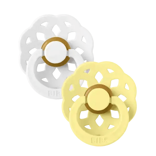 Boheme Pacifiers 2 Pack - White/Sunshine (size 1, 0+ months)