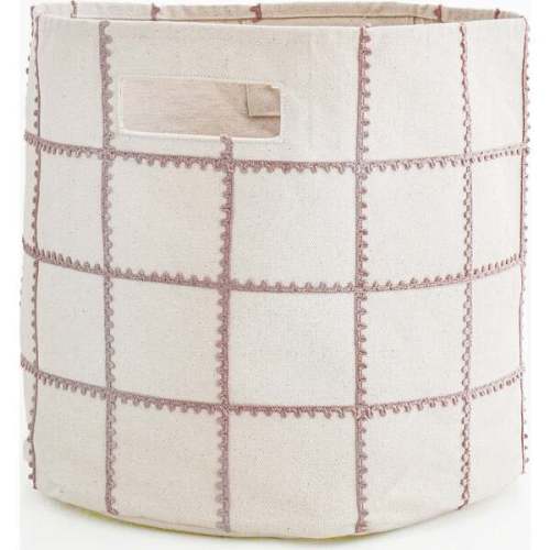 Handmade Canvas Storage Basket Lace, Pecan - Makemake Organics | Maisonette