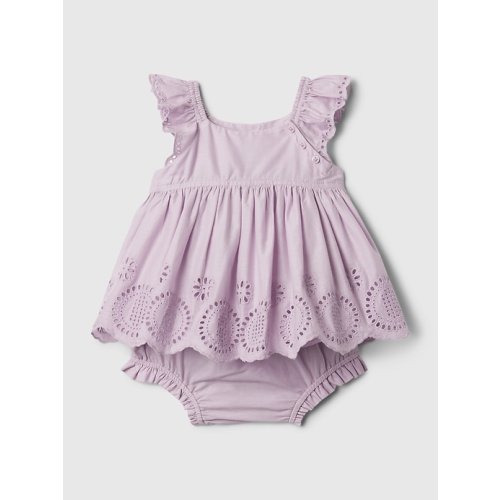 Baby Eyelet Outfit Set in orchid petal, size: 6-12 M