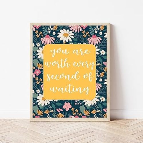 Miracle Baby Posters, Worth The Wait Floral Nursery Wall Art Christian Over Crib Print BohoNursery Flower Decor Girls Room Poster Nature Picture image Home Photo living room wall,43