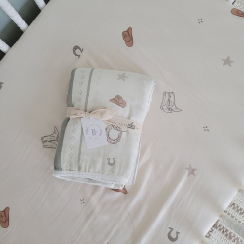 Vintage Country-Cowboy 6 Layer Gauze Blanket