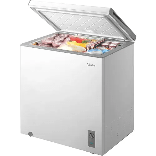 Midea MERC07C4BAWW Chest Freezer, 7.0 Cubic Feet Freezer With Removable Basket, Interior LED Light, Adjustable Temperature, For Kitchen Apartment Office, White