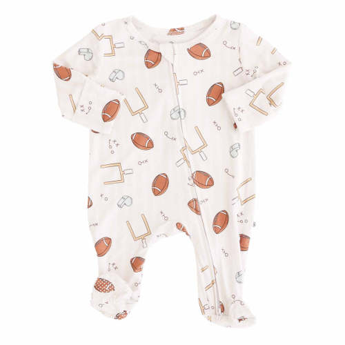 Tiny Touchdowns Zipper Footie | Neutral