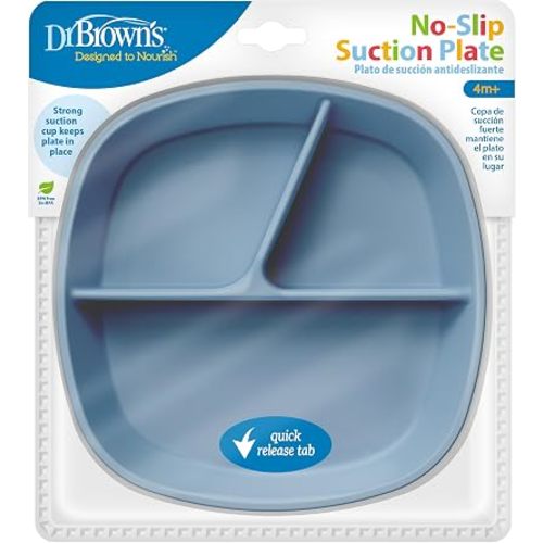 Dr. Brown's No-Slip Divided Suction Plate, Blue, 1-Pack