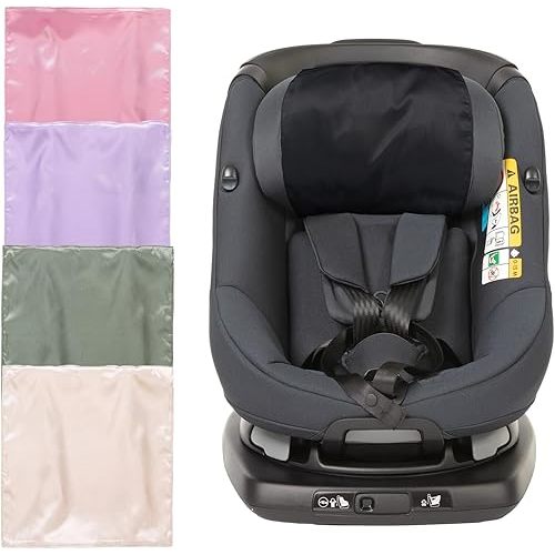 Tegeme 4 Pcs Satin Car Seat Head Headrest Cover for Baby Soft Silk Head Car Seat Cover Baby Sleeping Hair Protector for Infant Boys Girls (Bright Colors)