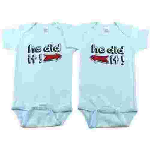Nursery Decals and More Funny Twins Bodysuits, Includes 2 Bodysuits, 0-3 Month He Did It