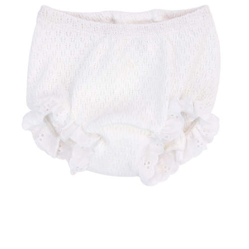 Paty Knit Diaper Cover with Eyelet Ruffle
