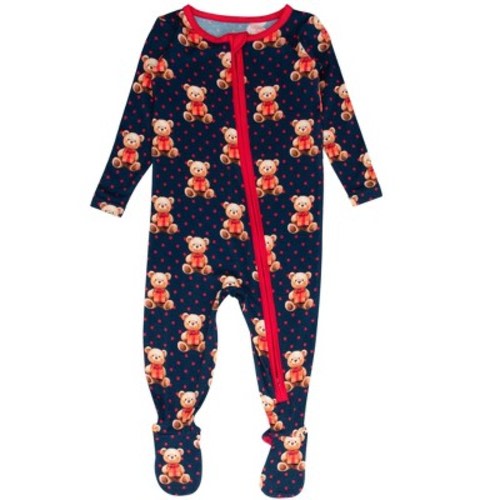 RuggedButts SoftSnooze Gender Inclusive Baby Holiday One Piece Footie Pajamas - Beary Christmas, 0-3m