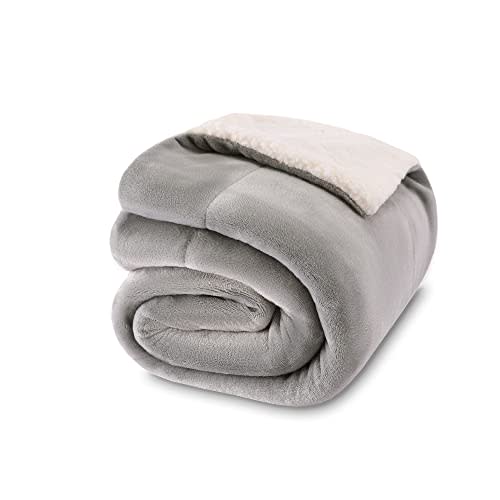 NANPIPER Baby Sherpa Blanket,Warm Toddler Throw Blanket,Soft Newborn Fleece Blanket for Winter (Light Grey,30x40 inches)
