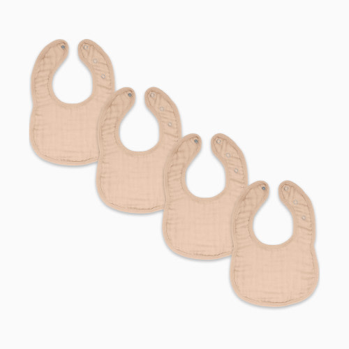 Comfy Cubs Muslin Bibs with Adjustable Snaps (4 Pack) - Blush, 4