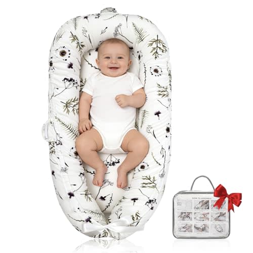 Baby Support Cushion | Organic Cotton Infant Support Cushion | Reversible, Adjustable & Portable Floor Cushion | Soft, Breathable, Washable Cover | Forest