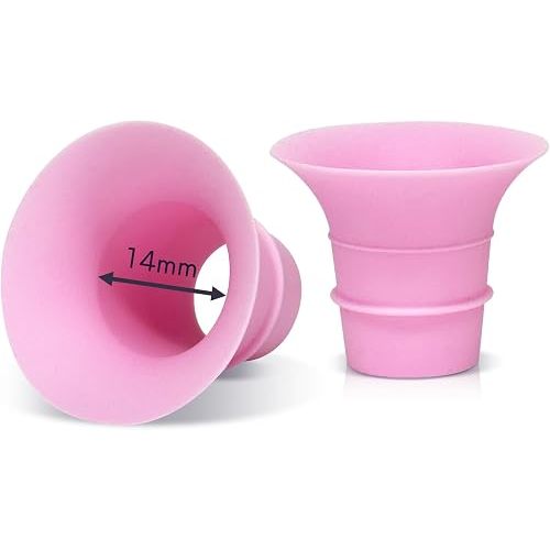 14mm Flange Insert Compatible with Elvie Stride, S18 S21 S23, Medela, for Spectra S1 S2, TSRETE, Momcozy S9 Pro S10 S12 Pro Wearable Pumps, Reduce 24mm Breast Pump Flanges Down to 14 mm, 2PC