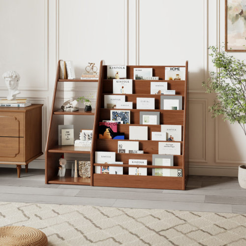 Ebern Designs Casimir Solid Wood Montessori Kids Bookshelf and Toy Storage Organizer 7 Tier Children Bookcase Freestanding Display Shelf & Reviews | Wayfair