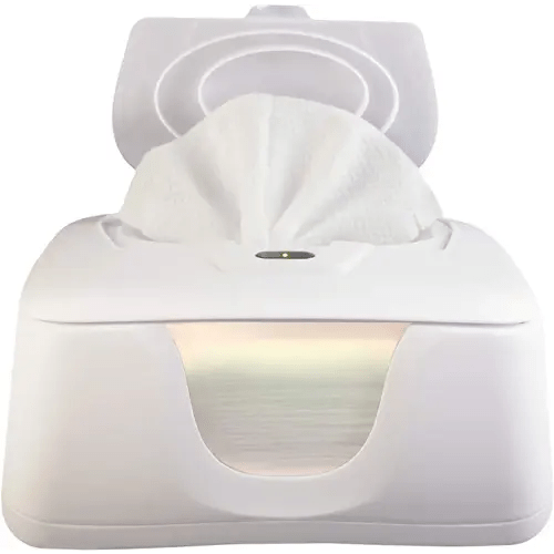 Baby Wet Wipe Warmer and Wet Wipe Dispenser, Advanced Features - 4 Bright Auto Off LED Ample Lights for Nighttime Changes, Dual Heat for Baby's Comfort, Improved Design and Only at Amazon