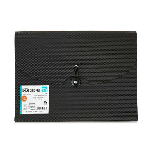 Pen+Gear 7-Pocket Poly Expanding File, Textured Black