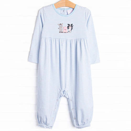 Farm Animal Favorites Applique Romper, Blue – Stitchy Fish